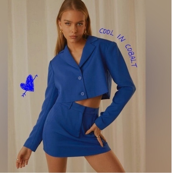Peppermayo Jackets & Blazers - Peppermayo Cute cropped cobalt blue blazer NWT